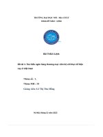 Đề tài 1  tìm hiểu ngân hàng thương mại  liên hệ với thực tế hiện nay ở việt nam