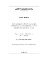 THỰC HÀNH QUYỀN CÔNG TỐ TRONG VIỆC KHỞI TỐ VỤ ÁN LỪA ĐẢO CHIẾM ĐOẠT TÀI SẢN TỪ THỰC TIỄN THÀNH PHỐ HÀ NỘI