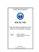 Bài Dự Thi Cuộc Thi Những Kỉ Niệm Sâu Sắc Về Thầy Cô Và Mái Trường Năm 2024