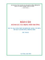BÁO CÁO ĐÁNH GIÁ TÁC ĐỘNG MÔI TRƯỜNG DỰ ÁN: HẠ TẦNG MỘT SỐ ĐIỂM DU LỊCH, VĂN HÓA HUYỆN TAM ĐƯỜNG, PHONG THỔ