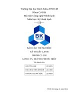 Báo cáo thí nghiệm kỹ thuật lạnh