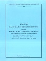Báo Cáo Dtm Dự Án Khu Đô Thị Mới Tại Phường Ninh Thạnh, Thành Phố Tây Ninh, Tỉnh Tây Ninh