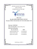 KHỞI NGHIỆP GIÁO DỤC TRUNG TÂM GD KNS SKILL WAY