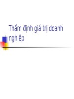 Bài giảng Thẩm định giá trị doanh nghiệp
