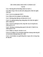 Đề Cương ôn tập - môn - Nhà Nước Và Pháp Luật   ( full đáp án 11 câu )