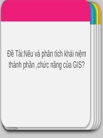 Tiểu luận - kỹ thuật môi trường - đề tài -  Nêu và phân tích khái niệm thành phần ,chức năng của GIS?