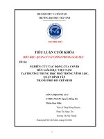 Nghiên cứu tác Động củacovidđến giáo dục việt namtại trường trung học phổ thôngvĩnhlộc, quận bình tân thành phố hồ chí minh