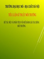 Tiểu luận - kỹ thuật môi trường - đề tài -  NÊU VÀ PHÂN TÍCH VẤN ĐỀ ĐÁNH GIÁ TÁC ĐỘNG MÔI TRƯỜNG