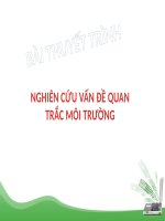 Tiểu luận - kỹ thuật môi trường - đề tài - NGHIÊN CỨU VẤN ĐỀ QUAN TRẮC MÔI TRƯỜNG