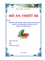 THIẾT KẾ HỆ THỐNG THIẾT BỊ SẤY THÙNG QUAY  ĐỂ SẤY CÀ PHÊ THÓC VỚI NĂNG SUẤT 550 KG SẢN PHẨM/GIỜ