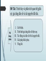 Tiểu luận - kỹ thuật môi trường - đề tài - Trình bày và phân tích quan hệ giữa sự  gia tăng dân số và tài nguyên đất đai