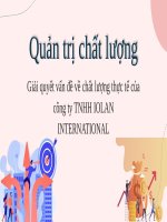 Quản trị chất lượng giải quyết vấn Đề về chất lượng thực tế của công ty tnhh iolan international