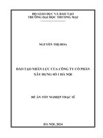 Đào tạo nhân lực của công ty cổ phần  xây dựng số 1 hà nội