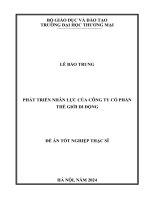 Phát triển nhân lực của công ty cổ phần  thế giới di Động