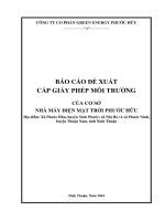 Báo cáo Đề xuất cấp giấy phép môi trường của cơ sở nhà máy Điện mặt trời phước hữu