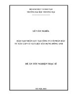 Đào tạo nhân lực tại công ty cổ phần Đầu tƣ xây lắp và vật liệu xây dựng Đông anh