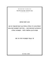 Quản trị rủi ro tại tổng công ty giải pháp doanh nghiệp viettel – chi nhánh tập Đoàn công nghiệp – viễn thông quân Đội
