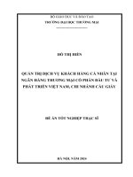 Quản tr d ch vụ khách hàng cá nhân tại ngân hàng thƣơng mại cổ phần Đầu tƣ và phát triển việt nam, chi nhánh cầu giấy