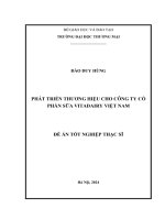 Phát triển thương hiệu cho công ty cổ  phần sữa vitadairy việt nam