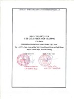 Báo cáo Đề xuất cấp giấy phép môi trường của dự Án “nhà máy charmway industries việt nam tại lô cn1, cụm công nghiệp ngũ hùng thanh giang, xã ngũ hùng, huyện thanh miện, tỉnh hải dương”