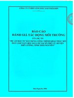Báo cáo Đánh giá tác Động môi trường của dự Án Đầu tư xây dựng công trình khai thác mỏ Đất san lấp tại xã phủ lý, huyện phú lương