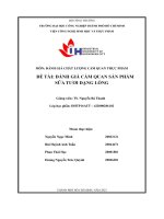 Đánh giá chất lượng cảm quan thực phẩm Đề tài  Đánh giá cảm quan sản phẩm sữa tươi dạng lỏng 0
