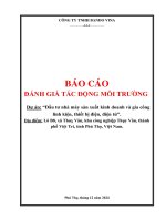 Báo cáo dtm dự Án “Đầu tư nhà máy sản xuất kinh doanh và gia công linh kiện, thiết bị Điện, Điện tử”