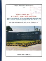 Báo cáo dtm nhà máy khai thác, sản xuất và kinh doanh nước khoáng thiên nhiên và nước uống Đóng chai tại phường khánh hậu, thành phố tân an, tỉnh long an