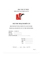 Bài thu hoạch diễn án học phần kỹ năng cơ bản của luật sư khi tham gia giải quyết các vụ việc hành chính