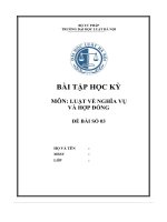 Bài tập học kỳ môn  luật về nghĩa vụ và hợp Đồng