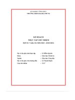 Kế hoạch thực tập chủ nhiệm
