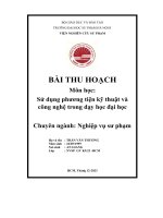 Bài thu hoạch môn học sử dụng phương tiện kỹ thuật và công nghệ trong dạy học Đại học