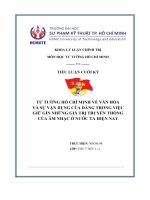 Tư tưởng hồ chí minh về văn hóa và sự vận dụng của Đảng trong việc giữ gìn những giá trị truyền thống của âm nhạc ở nước ta hiện nay