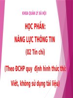 Bài giảng học phần năng lực thông tin