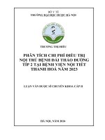 Phân tích chi phí Điều trị nội trú bệnh Đái tháo Đường típ 2 tại bệnh viện nội tiết thanh hoá năm 2023