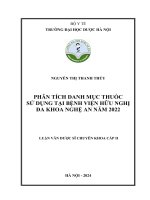 Phân tích danh mục thuốc sử dụng tại bệnh viện hữu nghị Đa khoa nghệ an năm 2022