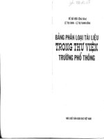 Bảng phân loại tài liệu trong thư viện trường phổ thông