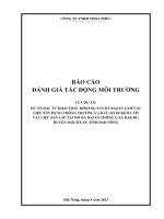 BÁO CÁO ĐÁNH GIÁ TÁC ĐỘNG MÔI TRƯỜNG CỦA DỰ ÁN: DỰ ÁN ĐẦU TƯ KHAI THÁC KHOÁNG SẢN ĐÁ BAZAN LÀM VẬT LIỆU XÂY DỰNG THÔNG THƯỜNG VÀ ĐẤT, ĐÁ ĐI KÈM LÀM VẬT LIỆU SAN LẤP