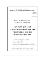 Vận dụng quy luật lượng – chất trong Đổi mới phương pháp dạy học ở tiểu học hiện nay