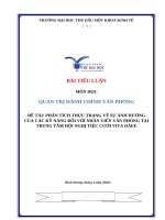 Quản trị hành chính văn phòng   phân tích thực trạng về sự Ảnh hưởng của các kỹ năng Đối với nhân viên văn phòng tại trung tâm hội nghị tiệc cưới vita dảee