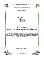 Quản trị hành chính văn phòng   Đánh giá thực trạng và Đưa ra giải pháp về các yếu tố cấu thành văn phòng Ảnh hưởng Đến hoạt Động hành chính văn phòng tại trung tâm hành chính công tỉnh bình dương
