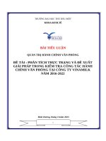 Quản trị hành chính văn phòng phân tích thực trạng và Đề xuất giải pháp trong kiểm tra công tác hành chính văn phòng tại công ty vinamilk năm 2016 2022
