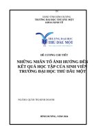Phương pháp nghiên cứu khoa học trong kinh tế những nhân tố Ảnh hưởng Đến kết quả học tập của sinh viên trường Đại học thủ dầu một