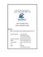 Báo cáo học phần công nghệ phần mềm Đề tài  phân tích thiết kế hệ thống khai báo y tế