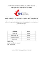 BÁO CÁO: THỰC HÀNH CÔNG CỤ PHÂN TÍCH THỰC PHẨM  BÀI 5: XÁC ĐỊNH HÀM LƯỢNG POLYSACCHARIDE BẰNG PHƯƠNG PHÁP PHENOL-SULFURIC