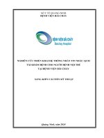 Nghiên cứu triển khai hệ thống nhắc lịch tái khám tự động cho bệnh nhân nội trú tại bệnh viện Bãi Cháy