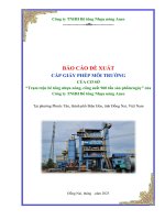 BÁO CÁO ĐỀ XUẤT CẤP GIẤY PHÉP MÔI TRƯỜNG CỦA CƠ SỞ “Trạm trộn bê tông nhựa nóng, công suất 960 tấn sản phẩm/ngày”