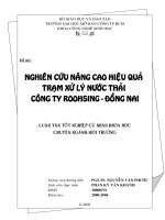 Nghiên cứu nâng cao hiệu quả trạm xử lý nước thải công ty roohsing   Đồng nai