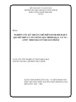 Nghiên cứu kỹ thuật chế biến bánh bích quy qui mô nhỏ và xây dựng qui trình qlcl và vs attp theo haccp cho sản phẩm