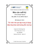 Đề tài dự án nhóm tân sinh viên quá tập trung sử dụng Điện thoại làm ảnh hưởng Đến việc học